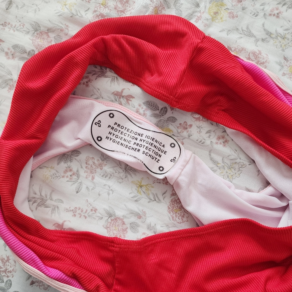 NWT Jess Lea Pink Colorblock Two‎ Piece Swimsuit Bikini - Picture 6 of 8